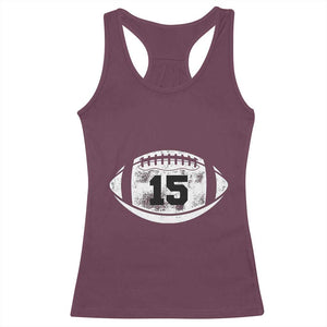Personalized Football Game Day Racerback Tank Top Custom Number Cute Senior Mom Mama TS10 Maroon Print Your Wear
