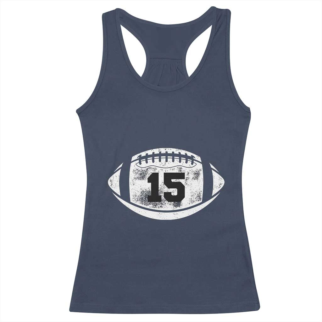 Personalized Football Game Day Racerback Tank Top Custom Number Cute Senior Mom Mama TS10 Navy Print Your Wear