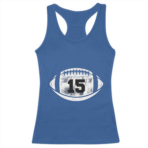 Personalized Football Game Day Racerback Tank Top Custom Number Cute Senior Mom Mama TS10 Royal Blue Print Your Wear