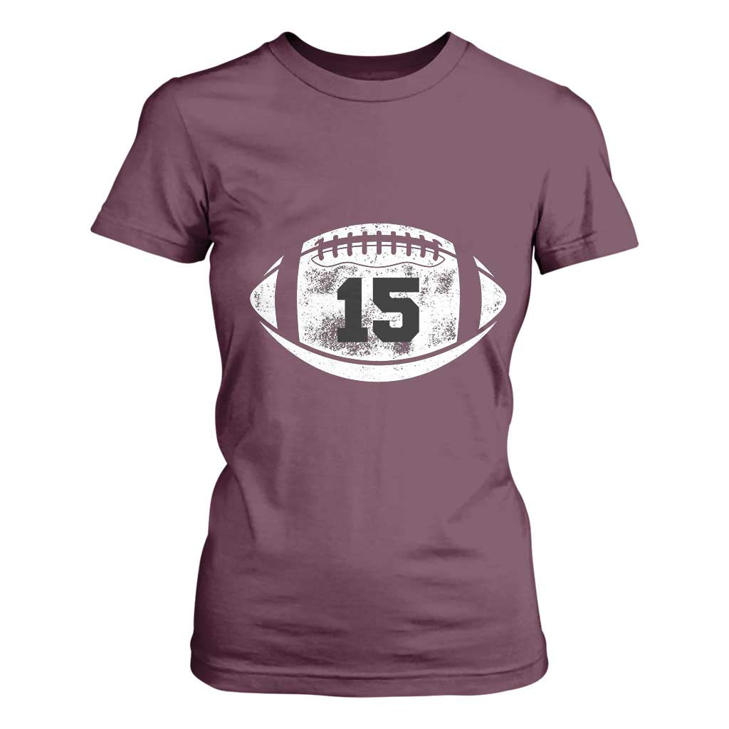 Personalized Football Game Day T Shirt For Women Custom Number Cute Senior Mom Mama TS10 Maroon Print Your Wear