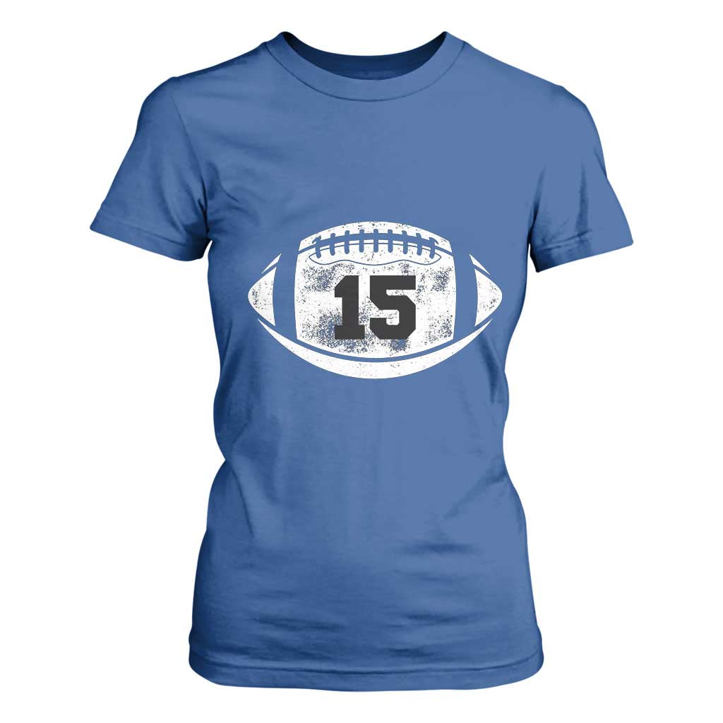 Personalized Football Game Day T Shirt For Women Custom Number Cute Senior Mom Mama TS10 Royal Blue Print Your Wear