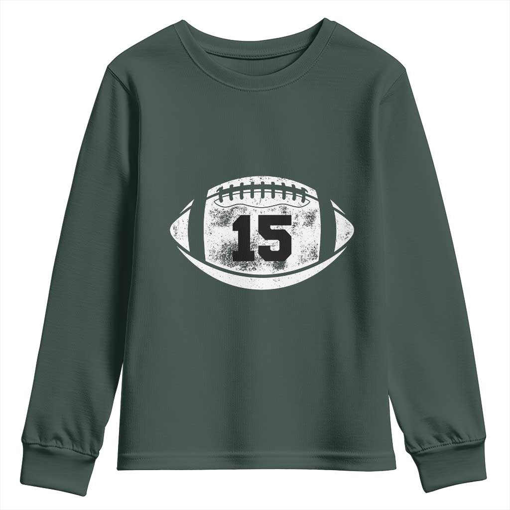Personalized Football Game Day Youth Sweatshirt Custom Number Cute Senior Mom Mama TS10 Dark Forest Green Print Your Wear