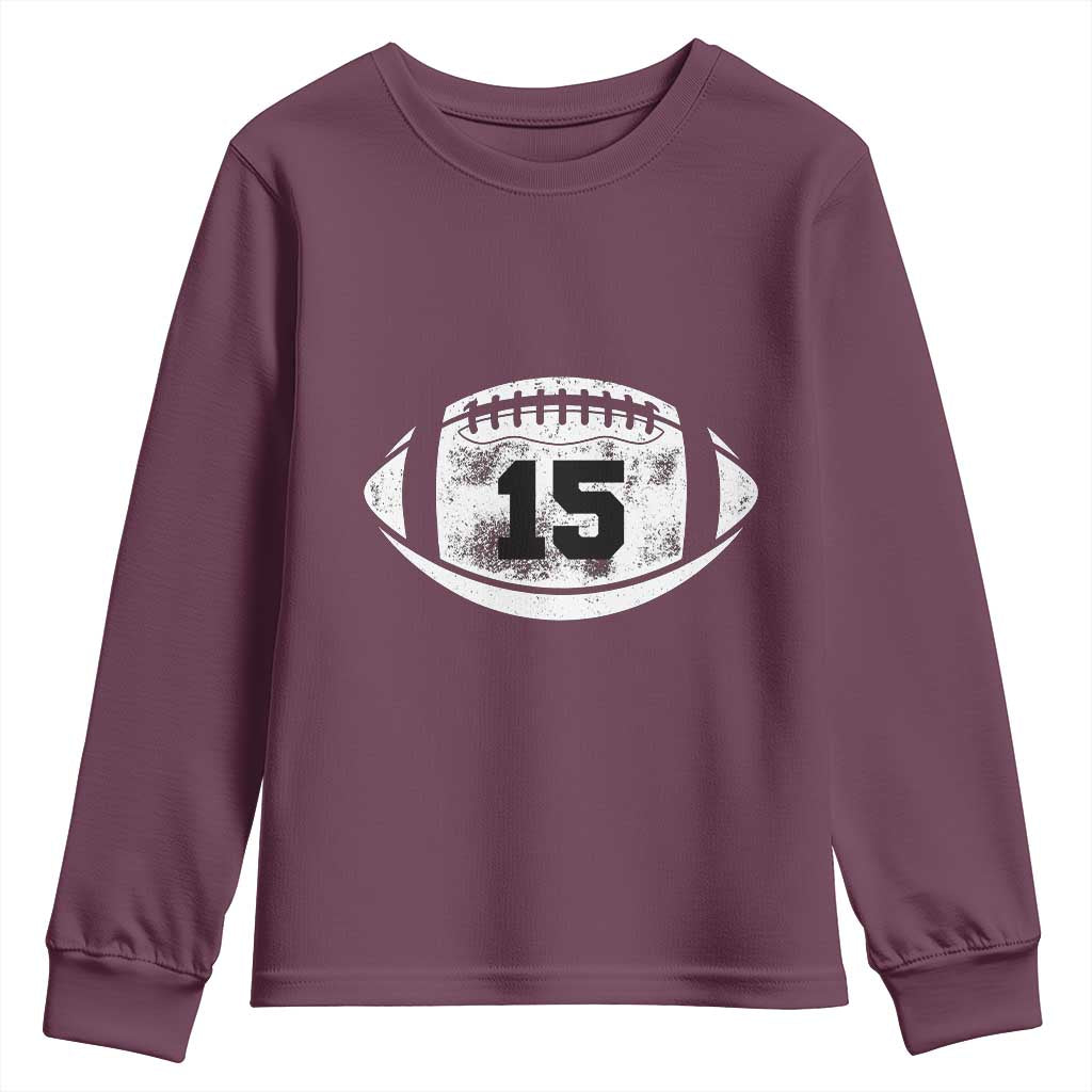 Personalized Football Game Day Youth Sweatshirt Custom Number Cute Senior Mom Mama TS10 Maroon Print Your Wear