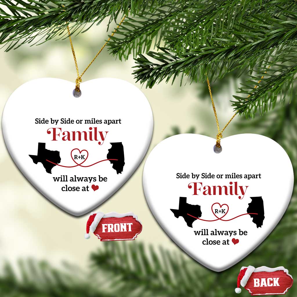 Personalized Besties Christmas Ornament Custom Name Letter Let's Make Memories Distant Friends and Family TS10 Heart White Print Your Wear
