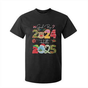 New Year 2025 T Shirt For Kid Merry Christmas Good Bye 2024 Hello 2025 TS10 Black Print Your Wear