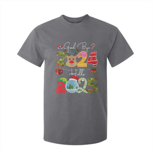 New Year 2025 T Shirt For Kid Merry Christmas Good Bye 2024 Hello 2025 TS10 Charcoal Print Your Wear