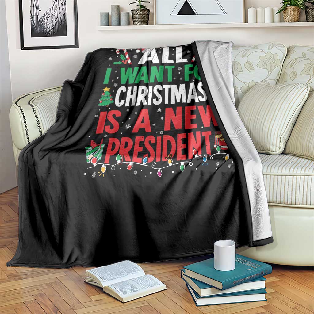 All I Want for Christmas Is A New President Throw Blanket Subtle FDT Sarcastic Holiday TS10 Print Your Wear