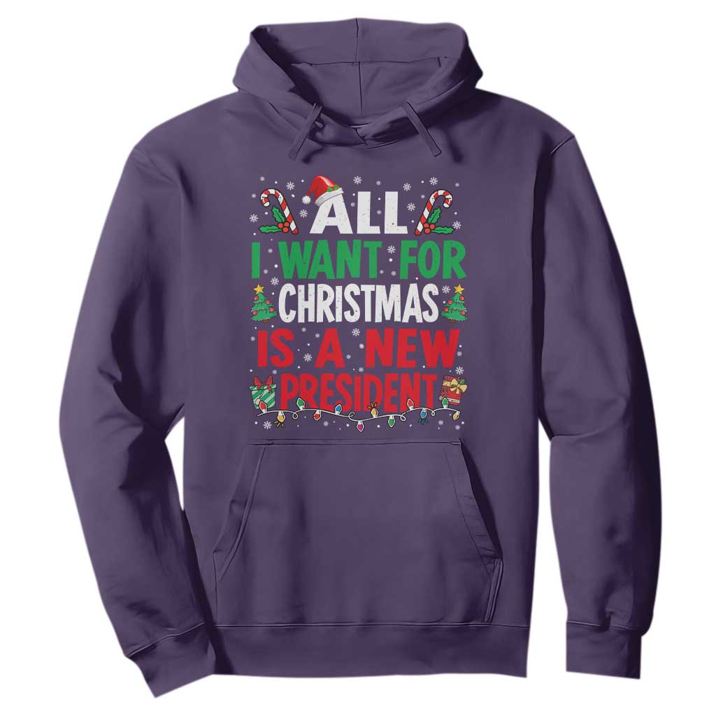 All I Want for Christmas Is A New President Hoodie Subtle FDT Sarcastic Holiday TS10 Purple Print Your Wear