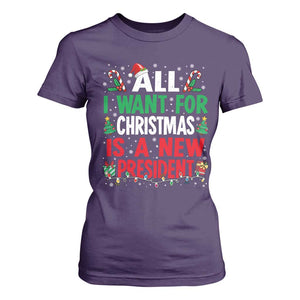 All I Want for Christmas Is A New President T Shirt For Women Subtle FDT Sarcastic Holiday TS10 Purple Print Your Wear