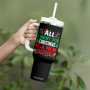 All I Want for Christmas Is A New President Tumbler With Handle Subtle FDT Sarcastic Holiday TS10 Print Your Wear
