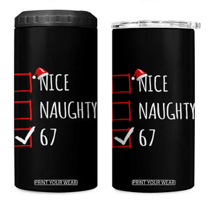 67 Christmas 4 in 1 Can Cooler Tumbler Funny Nice Naughty Six Seven 6 7 Meme Brain Rot TS10 One Size: 16 oz Black Print Your Wear