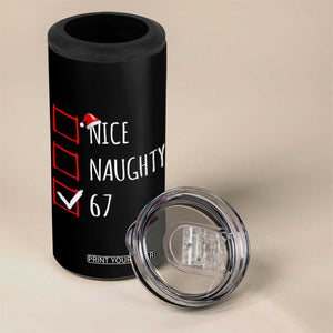 67 Christmas 4 in 1 Can Cooler Tumbler Funny Nice Naughty Six Seven 6 7 Meme Brain Rot TS10 Print Your Wear