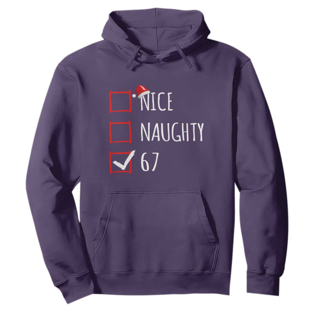 67 Christmas Hoodie Funny Nice Naughty Six Seven 6 7 Meme Brain Rot TS10 Purple Print Your Wear