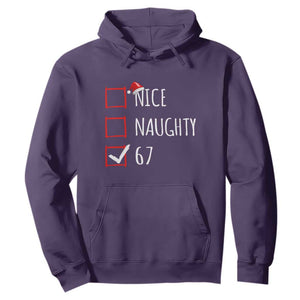 67 Christmas Hoodie Funny Nice Naughty Six Seven 6 7 Meme Brain Rot TS10 Purple Print Your Wear