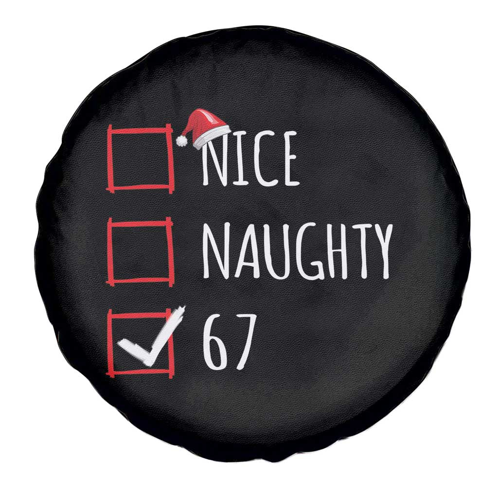 67 Christmas Spare Tire Cover Funny Nice Naughty Six Seven 6 7 Meme Brain Rot TS10 Print Your Wear