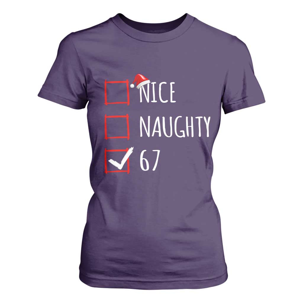 67 Christmas T Shirt For Women Funny Nice Naughty Six Seven 6 7 Meme Brain Rot TS10 Purple Print Your Wear