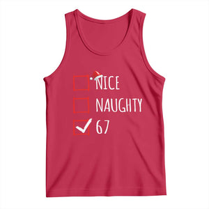 67 Christmas Tank Top Funny Nice Naughty Six Seven 6 7 Meme Brain Rot TS10 Red Print Your Wear