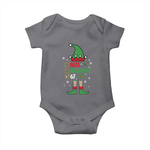67 Christmas Baby Onesie Funny Six Seven Meme Brainrot Nice Naughty 6 7 Elf Custome TS10 Charcoal Print Your Wear
