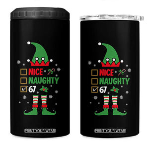 67 Christmas 4 in 1 Can Cooler Tumbler Funny Six Seven Meme Brainrot Nice Naughty 6 7 Elf Custome TS10 One Size: 16 oz Black Print Your Wear