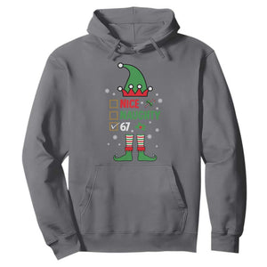 67 Christmas Hoodie Funny Six Seven Meme Brainrot Nice Naughty 6 7 Elf Custome TS10 Charcoal Print Your Wear