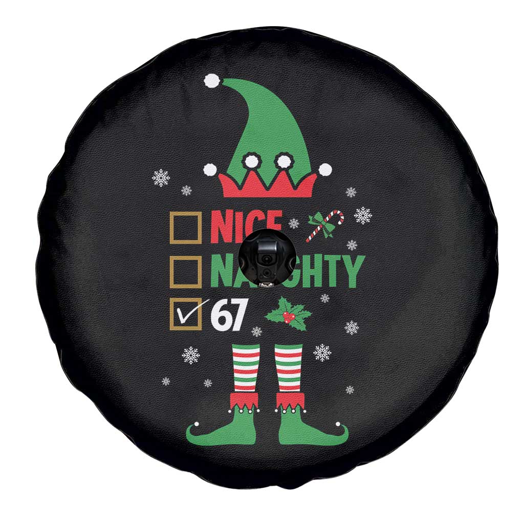 67 Christmas Spare Tire Cover Funny Six Seven Meme Brainrot Nice Naughty 6 7 Elf Custome TS10 Print Your Wear