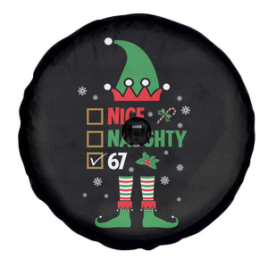 67 Christmas Spare Tire Cover Funny Six Seven Meme Brainrot Nice Naughty 6 7 Elf Custome TS10 Print Your Wear