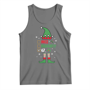 67 Christmas Tank Top Funny Six Seven Meme Brainrot Nice Naughty 6 7 Elf Custome TS10 Black Heather Print Your Wear
