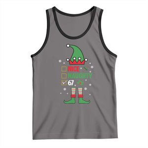 67 Christmas Tank Top Funny Six Seven Meme Brainrot Nice Naughty 6 7 Elf Custome TS10 Deep Heather Black Print Your Wear