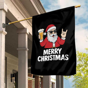 Merry Christmas Funny Santa Drinking Beer Garden Flag TS10 Print Your Wear