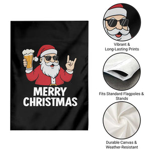 Merry Christmas Funny Santa Drinking Beer Garden Flag TS10 Print Your Wear