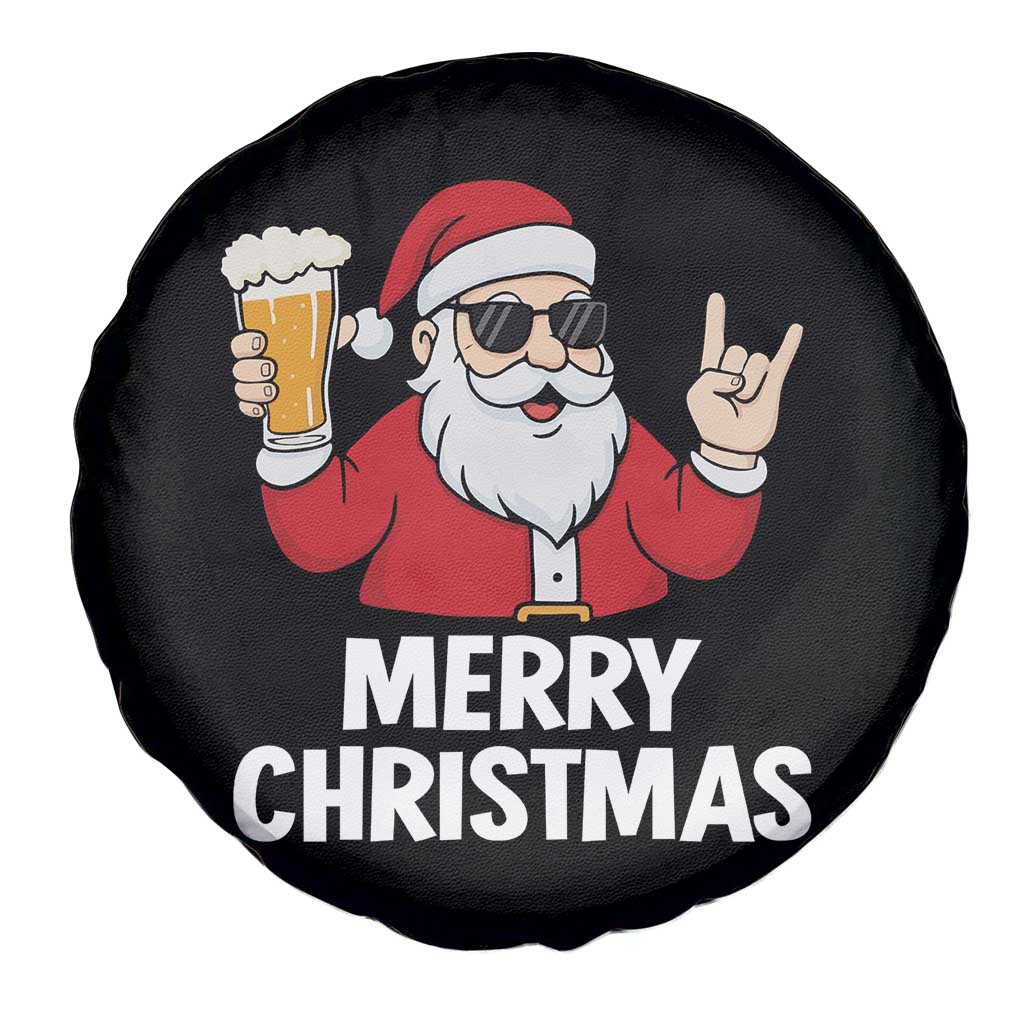 Merry Christmas Funny Santa Drinking Beer Spare Tire Cover TS10 Print Your Wear