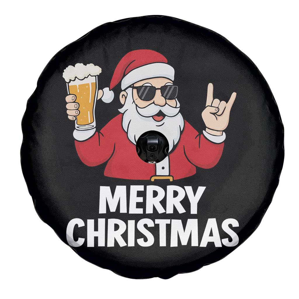 Merry Christmas Funny Santa Drinking Beer Spare Tire Cover TS10 Print Your Wear