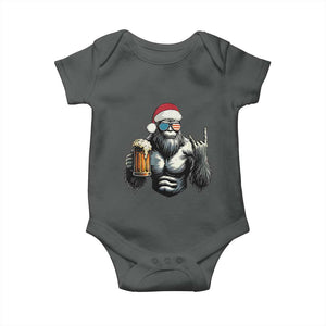 Bigfoot Christmas Baby Onesie Most Wonderful Xmas Sasquatch Beer TS10 Dark Heather Print Your Wear
