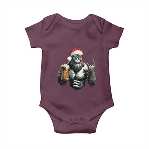 Bigfoot Christmas Baby Onesie Most Wonderful Xmas Sasquatch Beer TS10 Maroon Print Your Wear