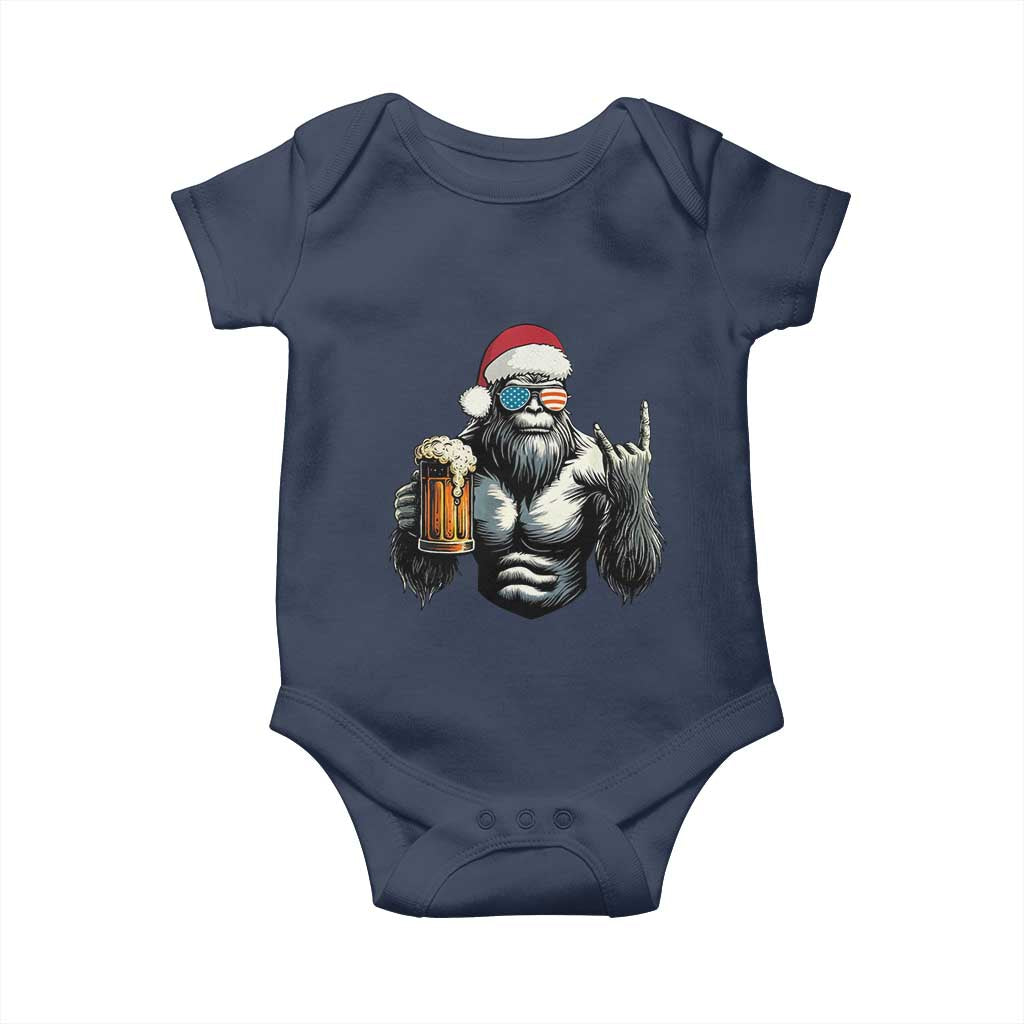 Bigfoot Christmas Baby Onesie Most Wonderful Xmas Sasquatch Beer TS10 Navy Print Your Wear