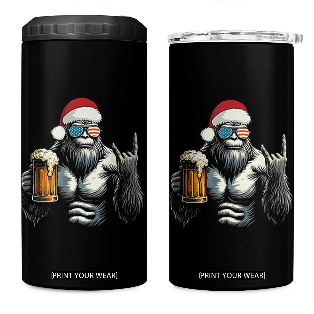 Bigfoot Christmas 4 in 1 Can Cooler Tumbler Most Wonderful Xmas Sasquatch Beer TS10 One Size: 16 oz Black Print Your Wear