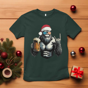 Bigfoot Christmas T Shirt Most Wonderful Xmas Sasquatch Beer TS10 Dark Forest Green Print Your Wear