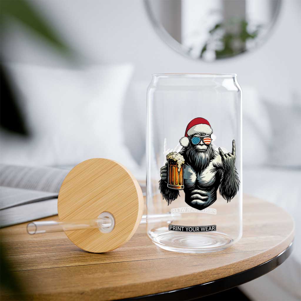 Bigfoot Christmas Glass Can Most Wonderful Xmas Sasquatch Beer TS10 Print Your Wear
