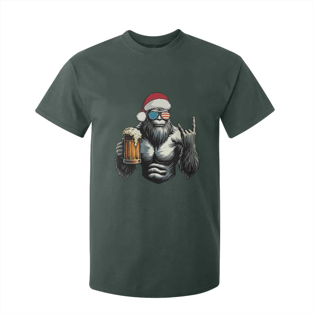 Bigfoot Christmas T Shirt For Kid Most Wonderful Xmas Sasquatch Beer TS10 Dark Forest Green Print Your Wear