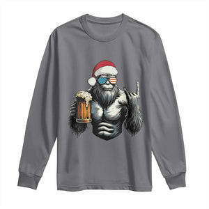 Bigfoot Christmas Long Sleeve Shirt Most Wonderful Xmas Sasquatch Beer TS10 Charcoal Print Your Wear