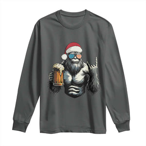 Bigfoot Christmas Long Sleeve Shirt Most Wonderful Xmas Sasquatch Beer TS10 Dark Heather Print Your Wear