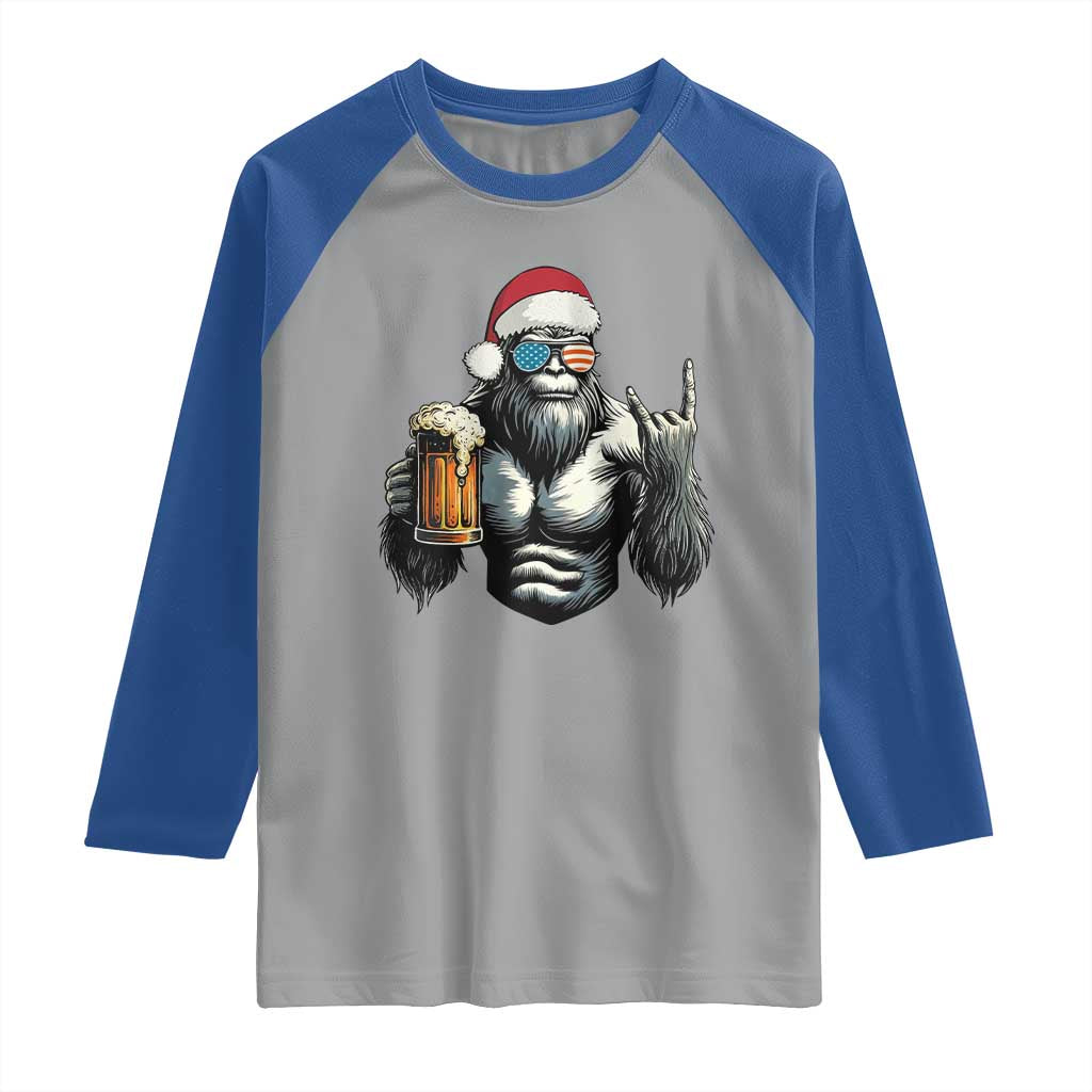 Bigfoot Christmas Raglan Shirt Most Wonderful Xmas Sasquatch Beer TS10 Sport Gray Royal Print Your Wear