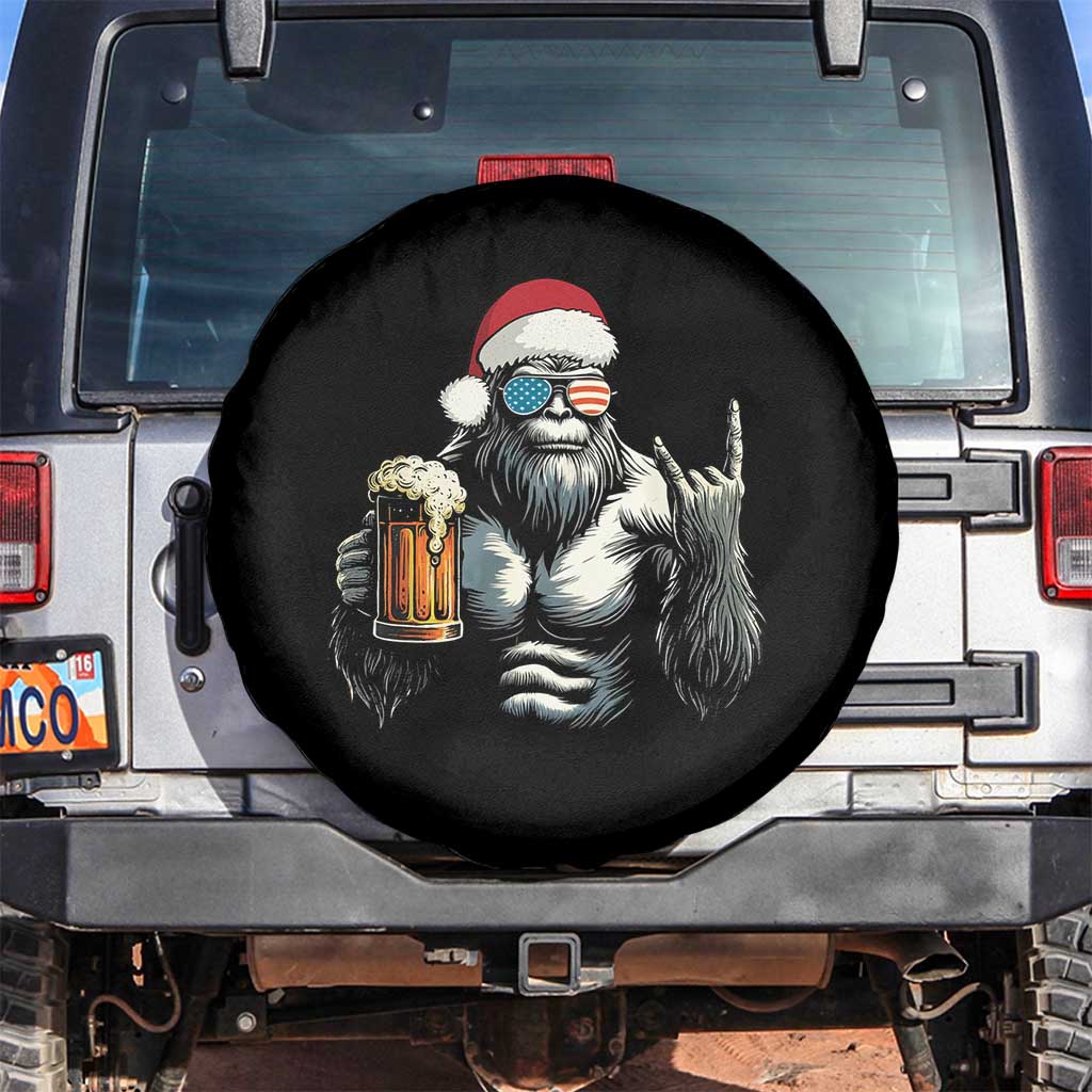 Bigfoot Christmas Spare Tire Cover Most Wonderful Xmas Sasquatch Beer TS10 No hole Black Print Your Wear