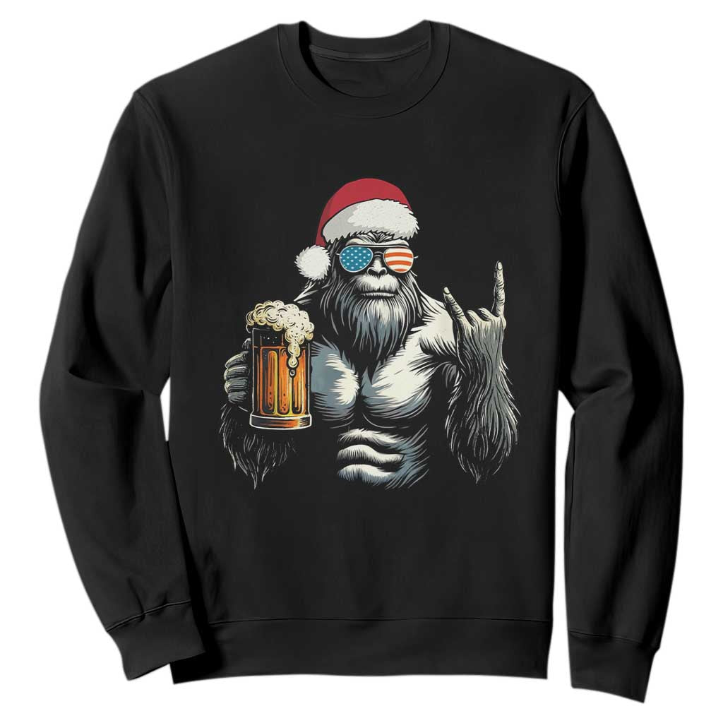 Bigfoot Christmas Sweatshirt Most Wonderful Xmas Sasquatch Beer TS10 Black Print Your Wear