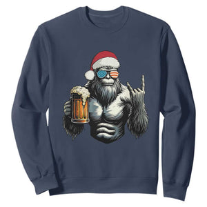 Bigfoot Christmas Sweatshirt Most Wonderful Xmas Sasquatch Beer TS10 Navy Print Your Wear