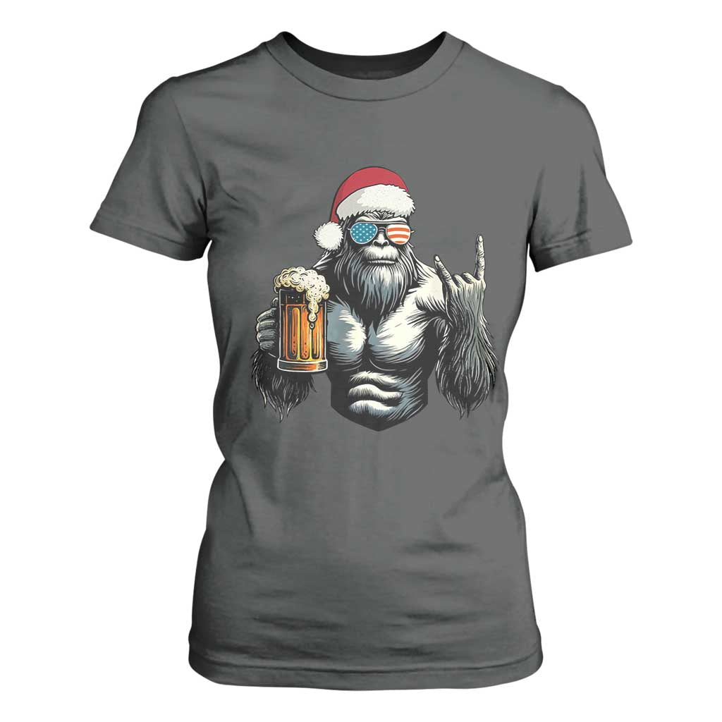 Bigfoot Christmas T Shirt For Women Most Wonderful Xmas Sasquatch Beer TS10 Dark Heather Print Your Wear