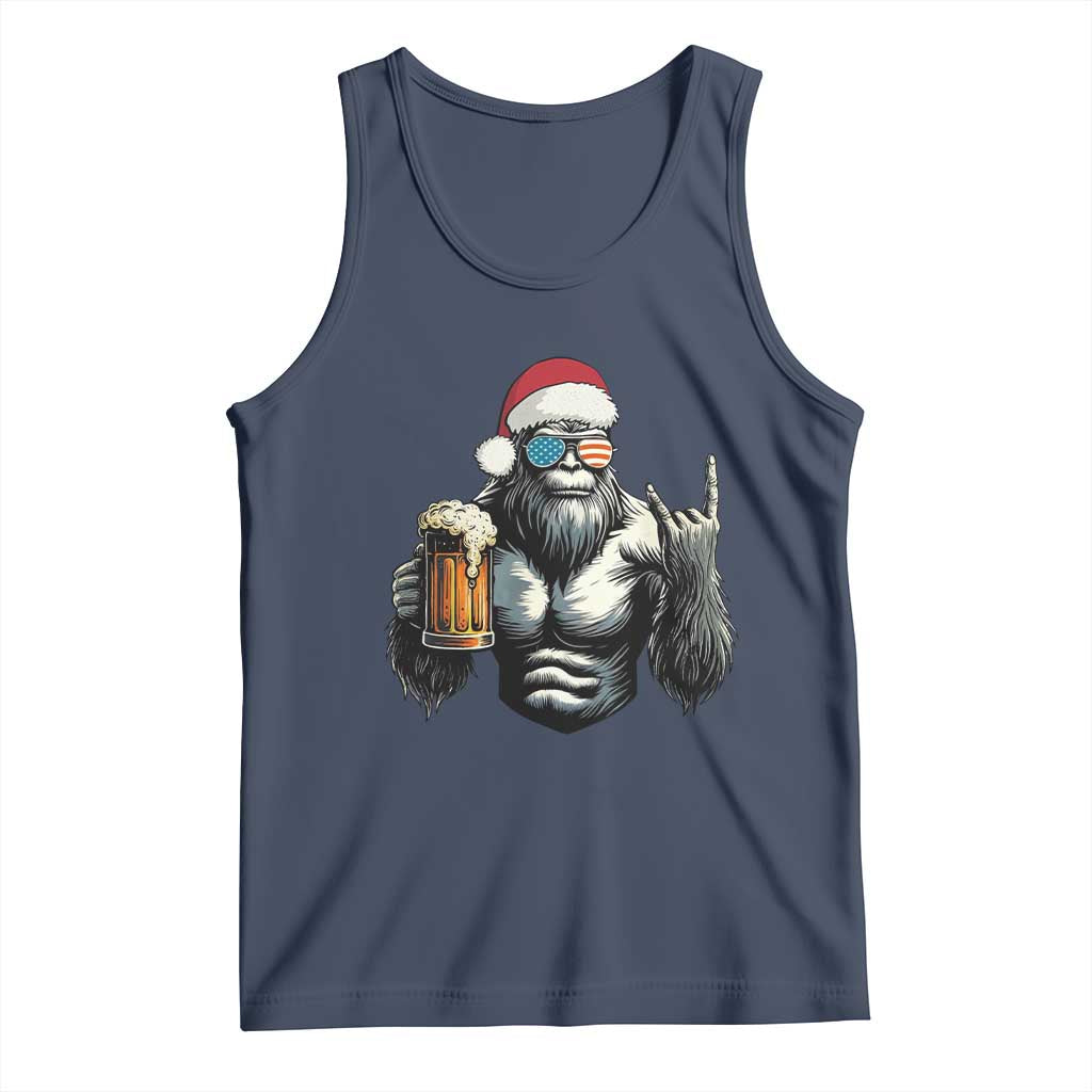Bigfoot Christmas Tank Top Most Wonderful Xmas Sasquatch Beer TS10 Navy Print Your Wear