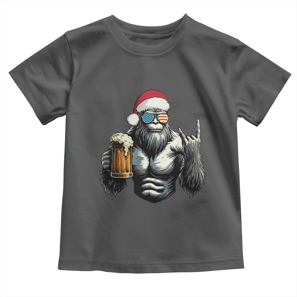 Bigfoot Christmas Toddler T Shirt Most Wonderful Xmas Sasquatch Beer TS10 Dark Heather Print Your Wear