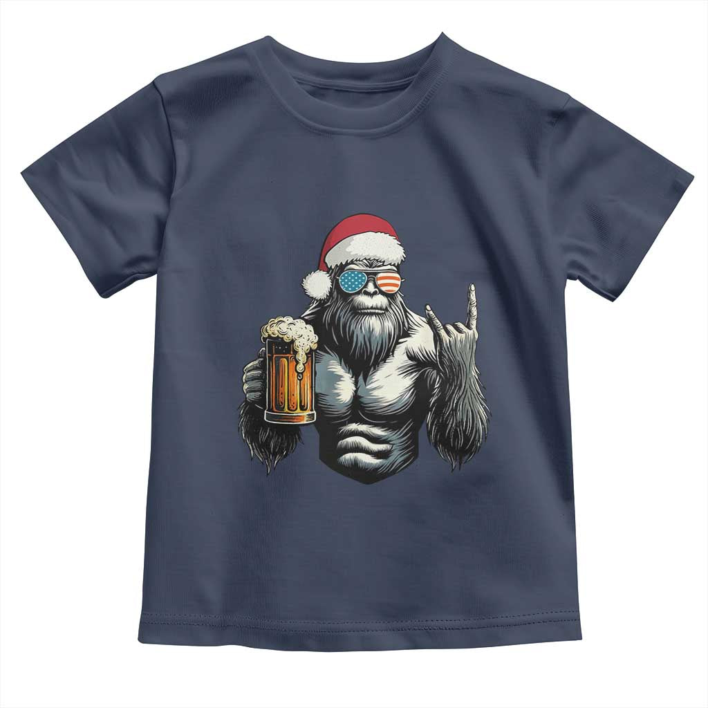Bigfoot Christmas Toddler T Shirt Most Wonderful Xmas Sasquatch Beer TS10 Navy Print Your Wear