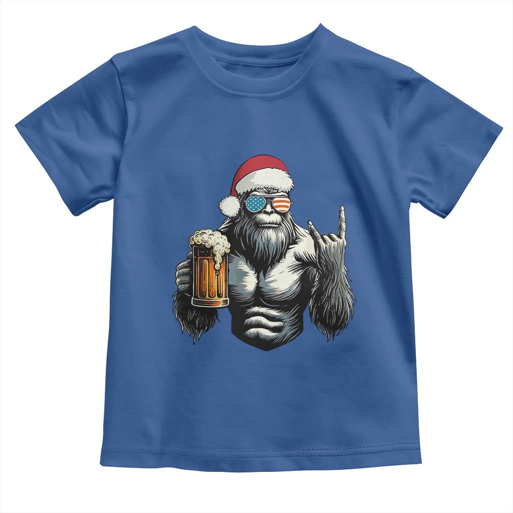 Bigfoot Christmas Toddler T Shirt Most Wonderful Xmas Sasquatch Beer TS10 Royal Blue Print Your Wear